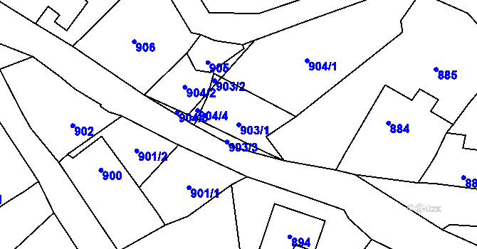 Parcela st. 903/1 v KÚ Všenory, Katastrální mapa