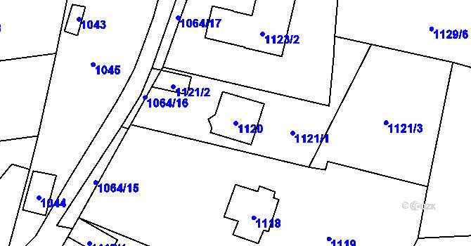 Parcela st. 1120 v KÚ Všenory, Katastrální mapa