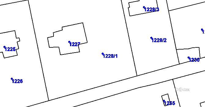 Parcela st. 1228/1 v KÚ Všenory, Katastrální mapa
