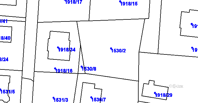 Parcela st. 1530/3 v KÚ Všenory, Katastrální mapa