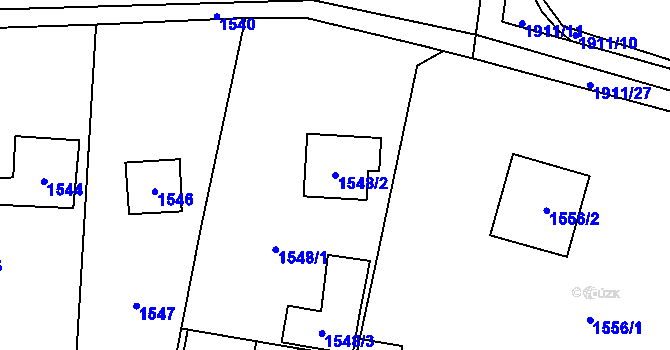 Parcela st. 1548/2 v KÚ Všenory, Katastrální mapa
