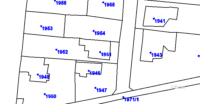 Parcela st. 1951 v KÚ Všenory, Katastrální mapa