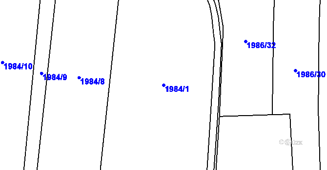Parcela st. 1984/1 v KÚ Všenory, Katastrální mapa