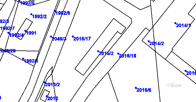 Parcela st. 2015/2 v KÚ Všenory, Katastrální mapa