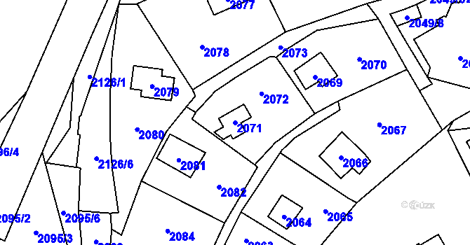 Parcela st. 2071 v KÚ Všenory, Katastrální mapa
