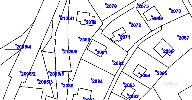 Parcela st. 2081 v KÚ Všenory, Katastrální mapa