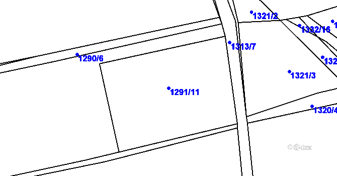 Parcela st. 1291/11 v KÚ Všenory, Katastrální mapa