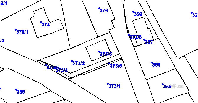 Parcela st. 373/3 v KÚ Všenory, Katastrální mapa