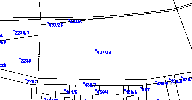 Parcela st. 437/39 v KÚ Všenory, Katastrální mapa