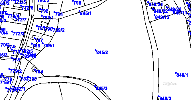 Parcela st. 845/2 v KÚ Všenory, Katastrální mapa