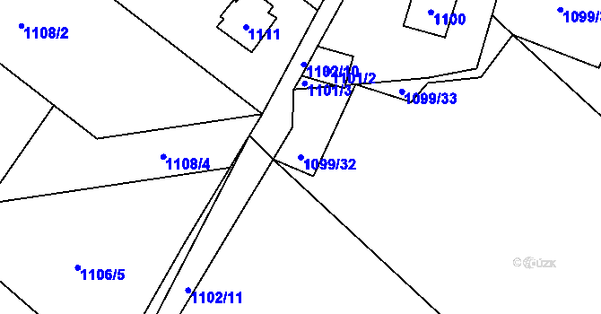 Parcela st. 1099/32 v KÚ Všenory, Katastrální mapa