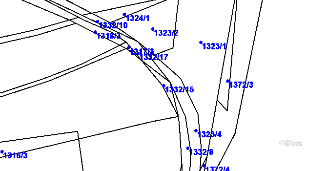 Parcela st. 1332/15 v KÚ Všenory, Katastrální mapa