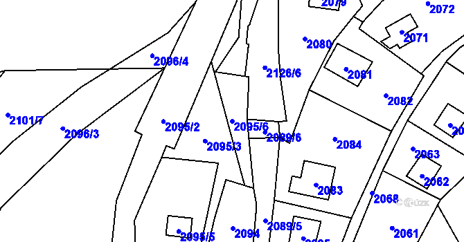 Parcela st. 2095/6 v KÚ Všenory, Katastrální mapa