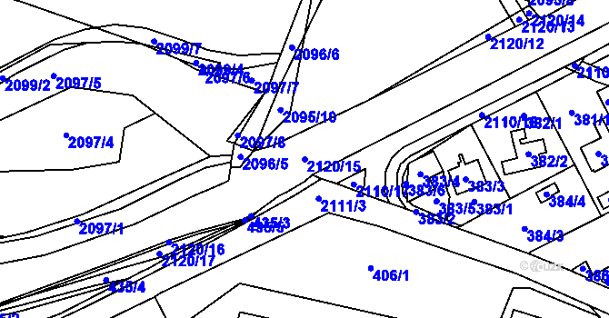 Parcela st. 2120/15 v KÚ Všenory, Katastrální mapa