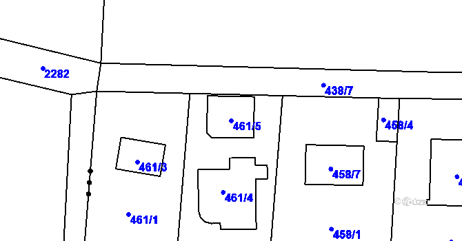 Parcela st. 461/5 v KÚ Všenory, Katastrální mapa