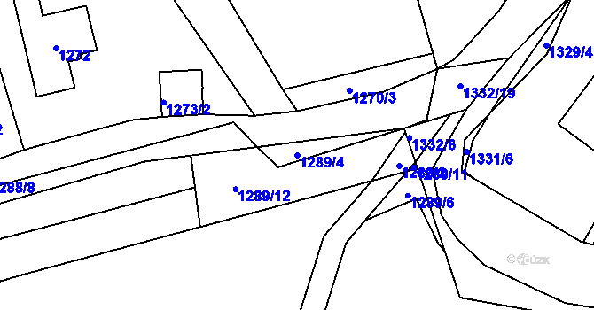 Parcela st. 1289/4 v KÚ Všenory, Katastrální mapa