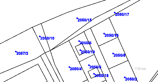 Parcela st. 2050/6 v KÚ Všenory, Katastrální mapa