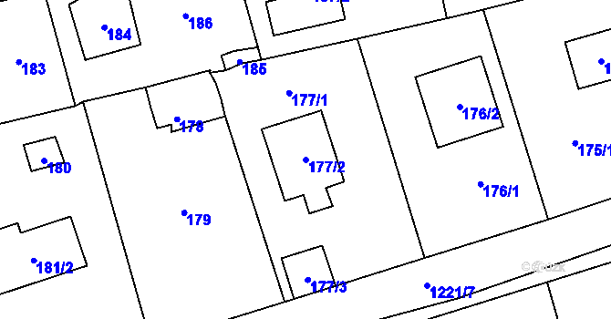 Parcela st. 177/2 v KÚ Všenory, Katastrální mapa