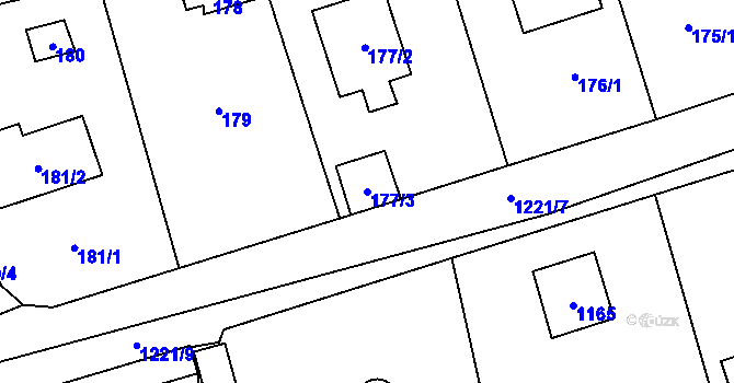 Parcela st. 177/3 v KÚ Všenory, Katastrální mapa