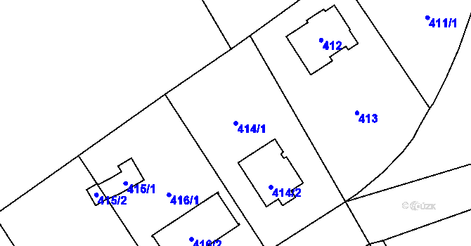 Parcela st. 414/1 v KÚ Všenory, Katastrální mapa