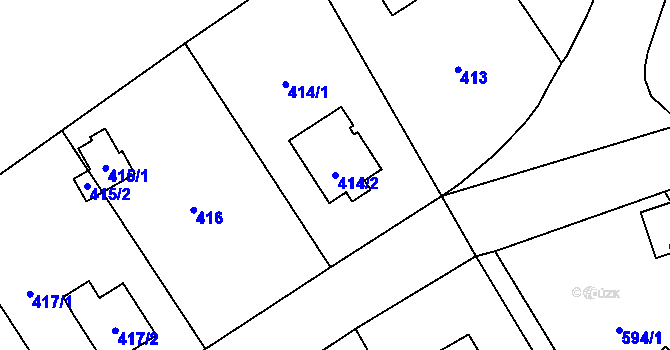 Parcela st. 414/2 v KÚ Všenory, Katastrální mapa