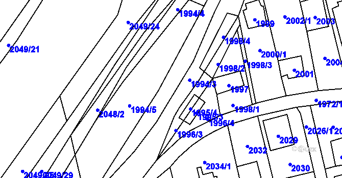 Parcela st. 1994/7 v KÚ Všenory, Katastrální mapa