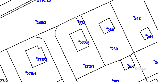 Parcela st. 272/2 v KÚ Všenory, Katastrální mapa