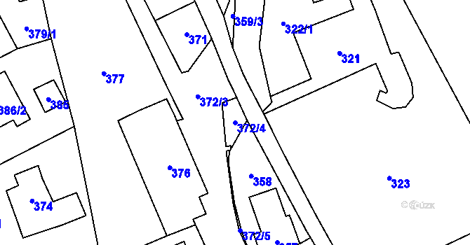 Parcela st. 372/4 v KÚ Všenory, Katastrální mapa