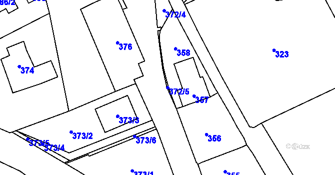 Parcela st. 372/5 v KÚ Všenory, Katastrální mapa