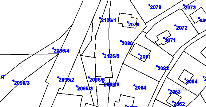 Parcela st. 2126/6 v KÚ Všenory, Katastrální mapa