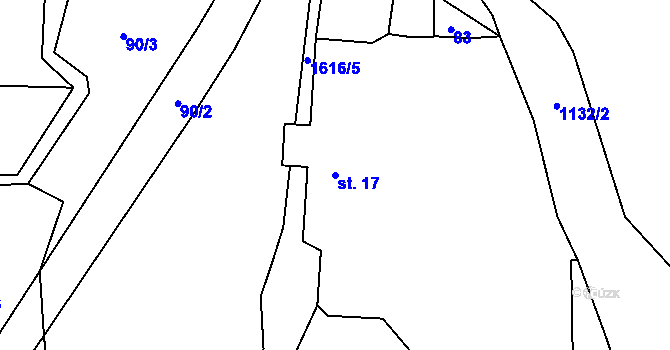 Parcela st. 17 v KÚ Všepadly, Katastrální mapa