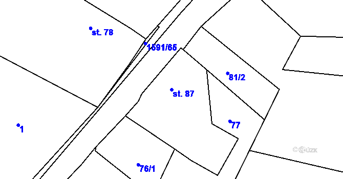 Parcela st. 87 v KÚ Všepadly, Katastrální mapa