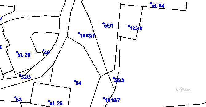Parcela st. 55/2 v KÚ Všepadly, Katastrální mapa