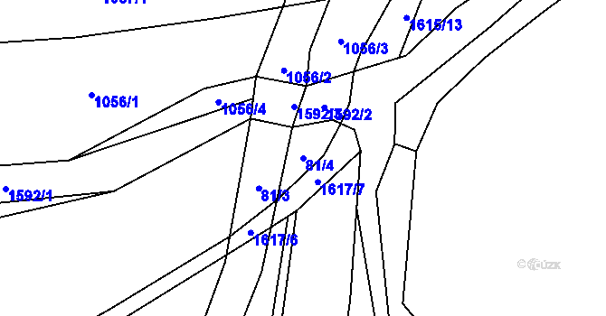 Parcela st. 81/4 v KÚ Všepadly, Katastrální mapa