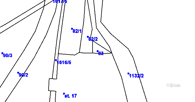 Parcela st. 83 v KÚ Všepadly, Katastrální mapa