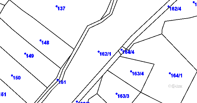 Parcela st. 162/1 v KÚ Všepadly, Katastrální mapa