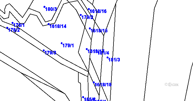 Parcela st. 181/4 v KÚ Všepadly, Katastrální mapa