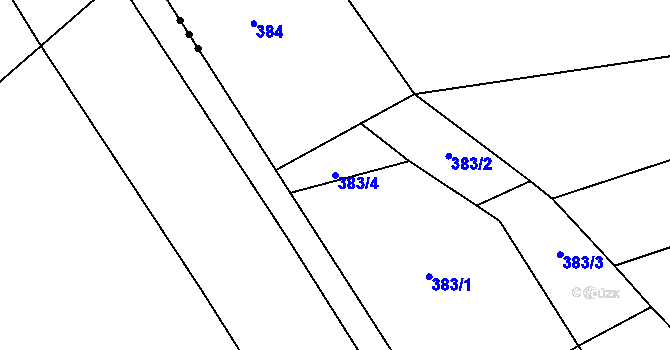 Parcela st. 383/4 v KÚ Všepadly, Katastrální mapa