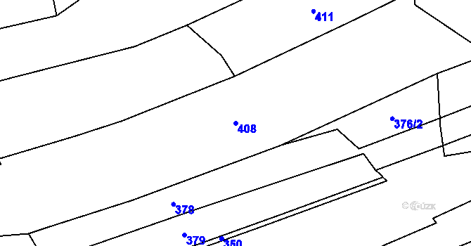 Parcela st. 408 v KÚ Všepadly, Katastrální mapa