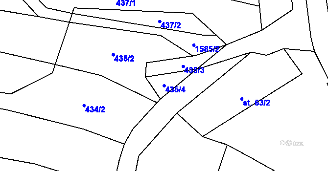 Parcela st. 435/4 v KÚ Všepadly, Katastrální mapa