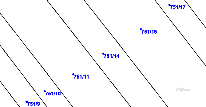 Parcela st. 751/14 v KÚ Všepadly, Katastrální mapa