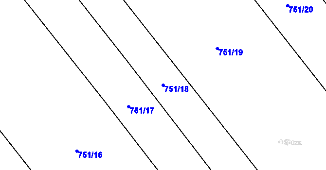 Parcela st. 751/18 v KÚ Všepadly, Katastrální mapa