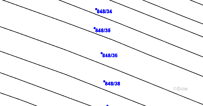 Parcela st. 848/36 v KÚ Všepadly, Katastrální mapa