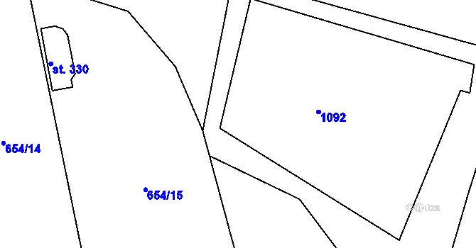 Parcela st. 65/5 v KÚ Všeradice, Katastrální mapa