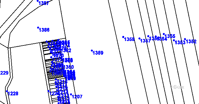 Parcela st. 568/19 v KÚ Všeradice, Katastrální mapa