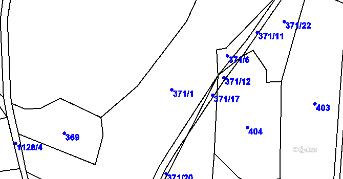 Parcela st. 371/1 v KÚ Všeradov, Katastrální mapa