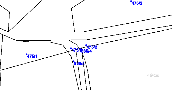 Parcela st. 475/2 v KÚ Všeradov, Katastrální mapa