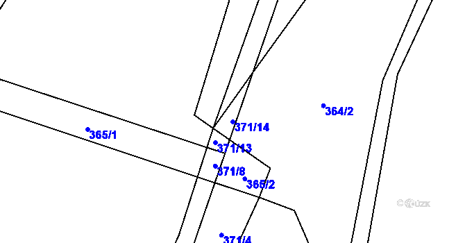 Parcela st. 371/14 v KÚ Všeradov, Katastrální mapa