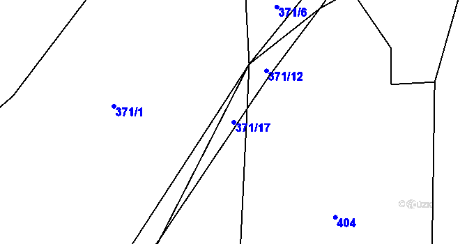 Parcela st. 371/17 v KÚ Všeradov, Katastrální mapa
