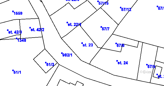 Parcela st. 23 v KÚ Všeruby u Kdyně, Katastrální mapa
